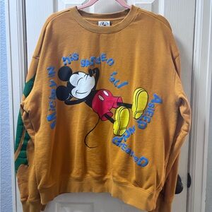 Disney Mustard Mickey Mouse Crewneck Sweater